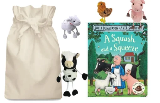 A Squash and a Squeeze Story Sack with Puppet Company