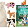 A Squash and a Squeeze Story Sack with Lanka Kade Wooden Animals