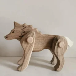 Bajo Wooden Jointed Wolf