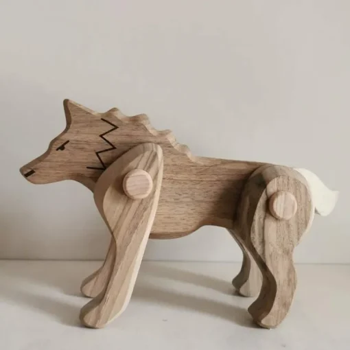 Bajo Wooden Jointed Wolf