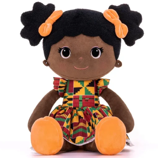 Bibinee Mabel Doll (Kente) Soft Plush Ethnic Doll (Direct Shipping)