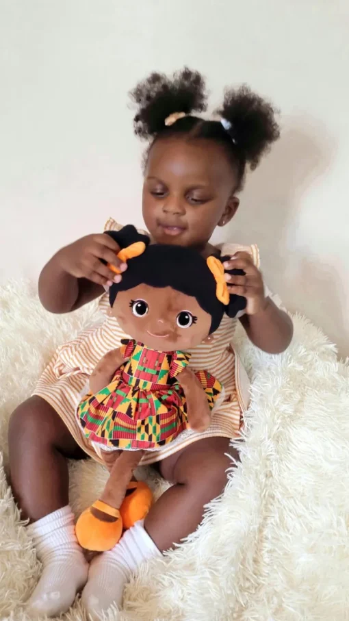 Bibinee Mabel Doll (Kente) Soft Plush Ethnic Doll (Direct Shipping)