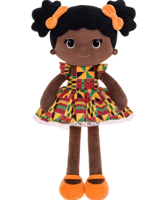Bibinee Mabel Doll (Kente) Soft Plush Ethnic Doll (Direct Shipping)