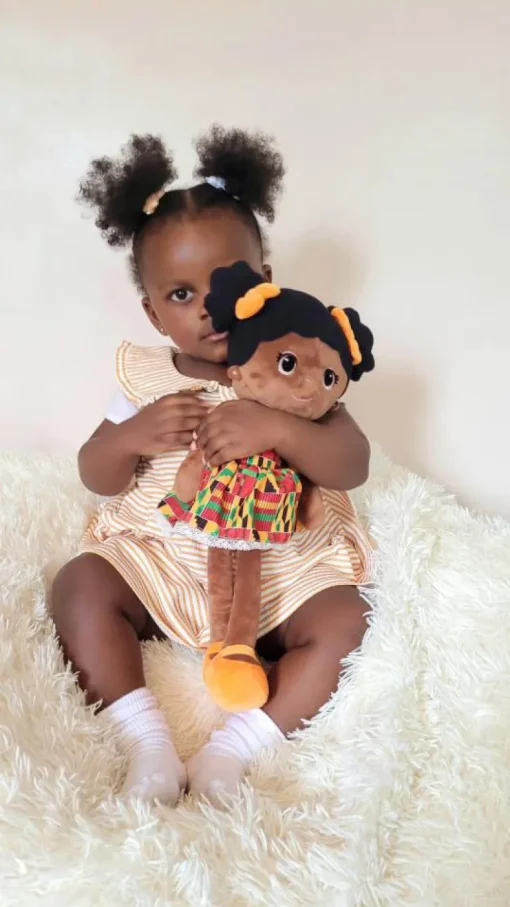 Bibinee Mabel Doll (Kente) Soft Plush Ethnic Doll (Direct Shipping)