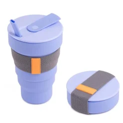 Collapsible Silicone Cup + Straw 20oz Lavender