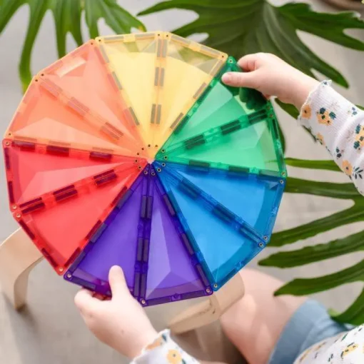 Connetix Tiles Magnetic Building Set - 30 Piece Geometry Pack Rainbow