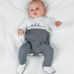 Emile et Rose Boys Dylan Babygrow in Navy and White
