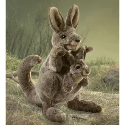 Folkmanis Kangaroo and Joey Hand Puppet