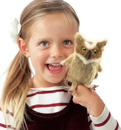 Folkmanis Mini Great Horned Owl Finger Puppet