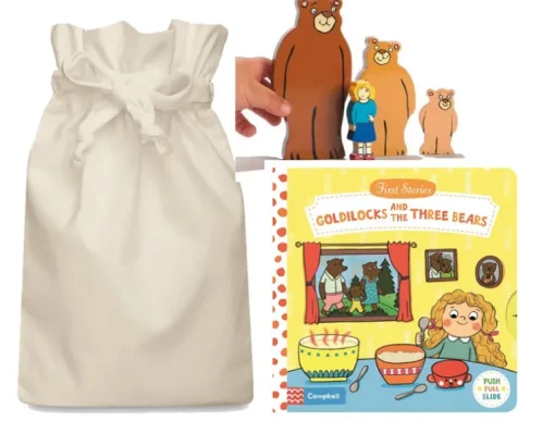 Goldilocks and the Three Bears Story Sack with Yellow Door Wooden Characters