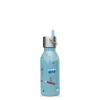 Insulated Stainless Steel Kids Bottle with Sports Lid Steel Blue 350ml