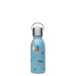 Insulated Stainless Steel Kids Bottle with Sports Lid Steel Blue 350ml