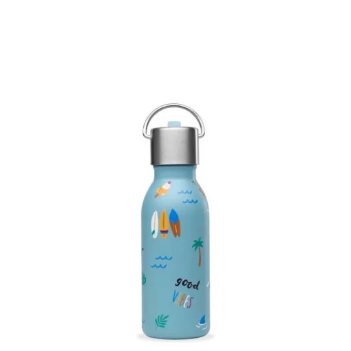 Insulated Stainless Steel Kids Bottle with Sports Lid Steel Blue 350ml