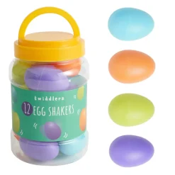 Jar of 12 Colourful Musical Egg Shakers
