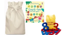 Making Numbers Fun Story Sack with Feely Fabric Bag of Numbers.