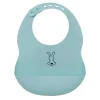Nattou Silicone Light Blue Baby Bib