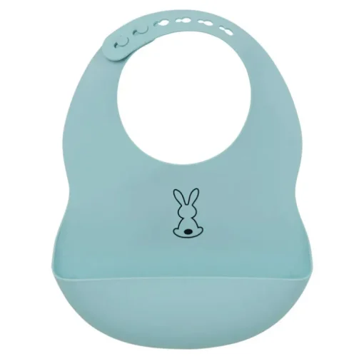 Nattou Silicone Light Blue Baby Bib