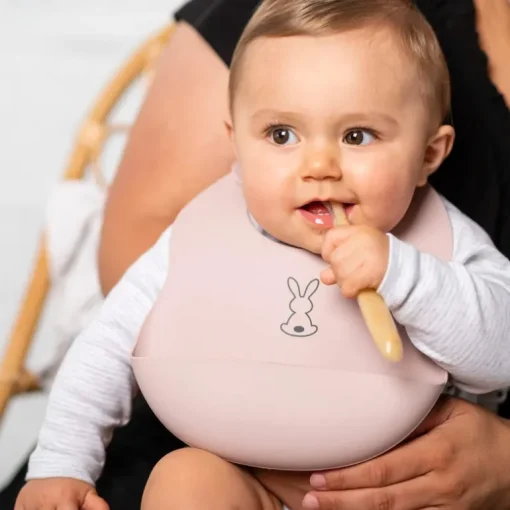 Nattou Silicone Pink Baby Bib
