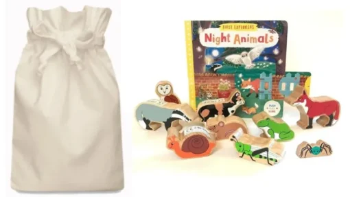 Night Animals Story Sack with Lanka Kade Wooden Animals