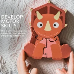 Orange Tree Wooden Triceratops Puzzle