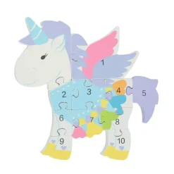 Orange Tree Wooden Unicorn Number Puzzle