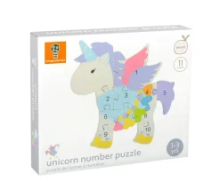 Orange Tree Wooden Unicorn Number Puzzle