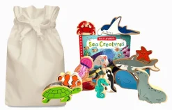 Sea Creatures Story Sack with Lanka Kade Wooden Sea Creatures