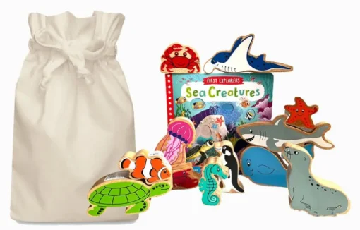 Sea Creatures Story Sack with Lanka Kade Wooden Sea Creatures