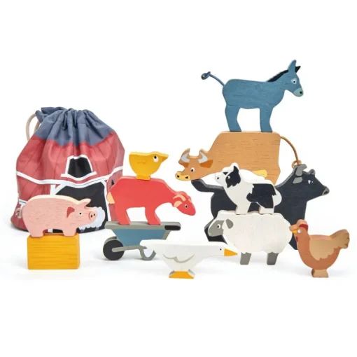 Tenderleaf Toys Wooden Stacking Farmyard with bag