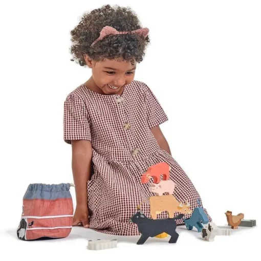 Tenderleaf Toys Wooden Stacking Farmyard with bag