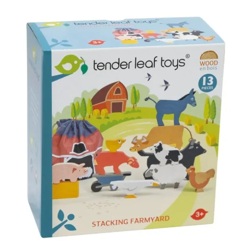 Tenderleaf Toys Wooden Stacking Farmyard with bag