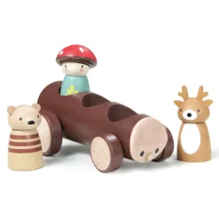 Tenderleaf Toys Wooden Timber Taxi with 3 Characters