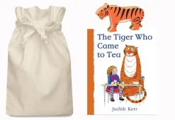 The Tiger Who Came to Tea Story Sack with Wooden Lanka Kade Tiger