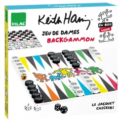 Vilac Keith Haring 2 In 1 Backgammon & Draughts Set VIL9228 (Direct Shipping)